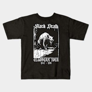 Vintage Black Death European Tour 1347 - 1351 Kids T-Shirt